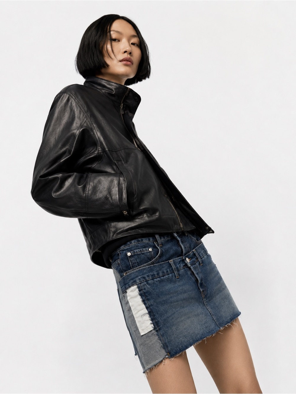 Zara Double Denim Skirt
